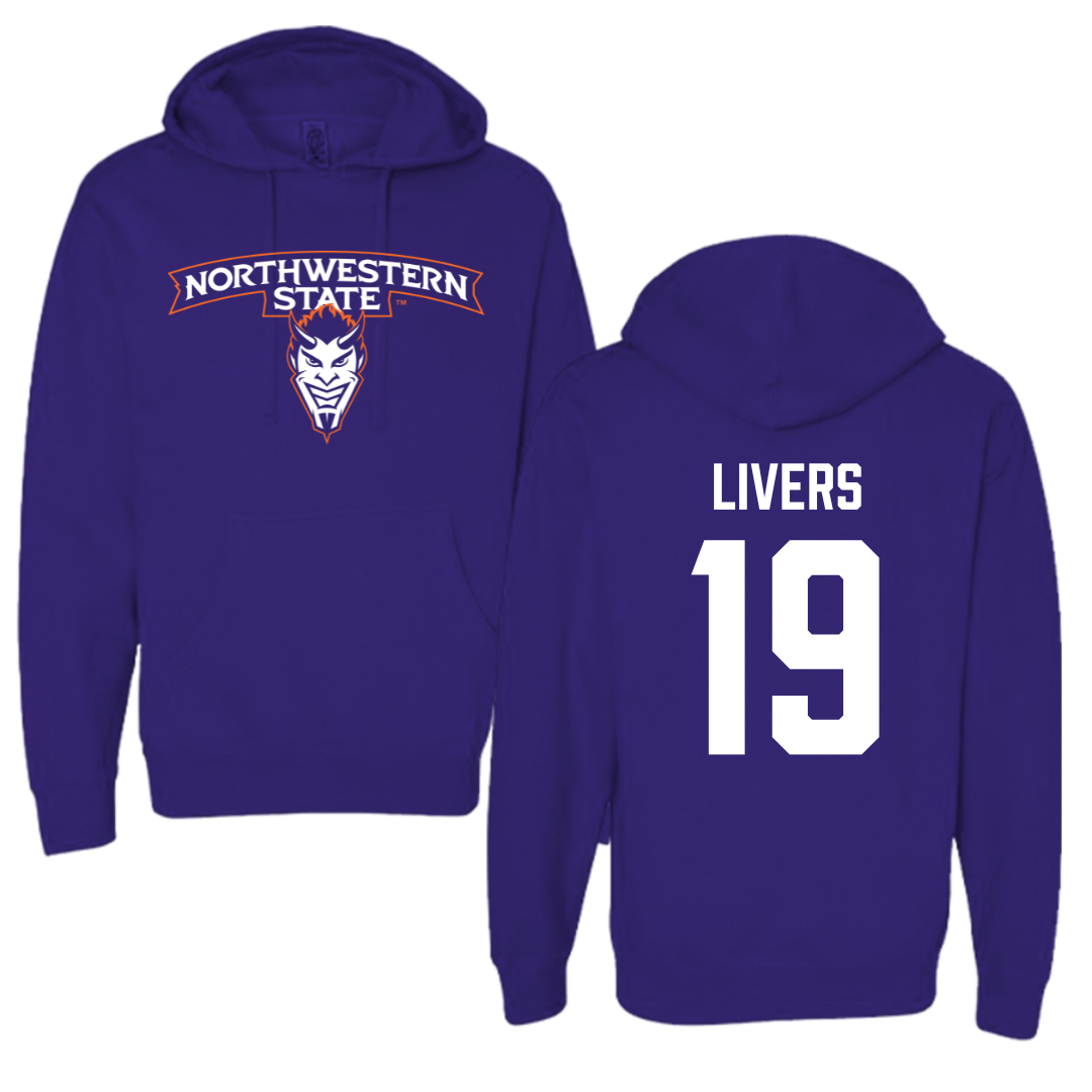 Northwestern State University Softball Purple Hoodie - #19 Sophia Livers