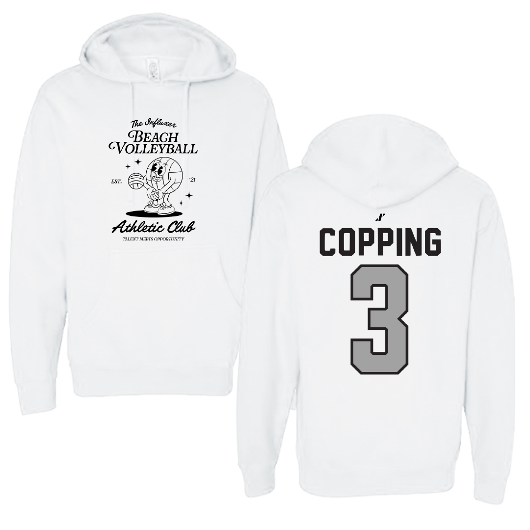 Beach Volleyball White Influxer Athletic Club Hoodie - #3 Arden Copping
