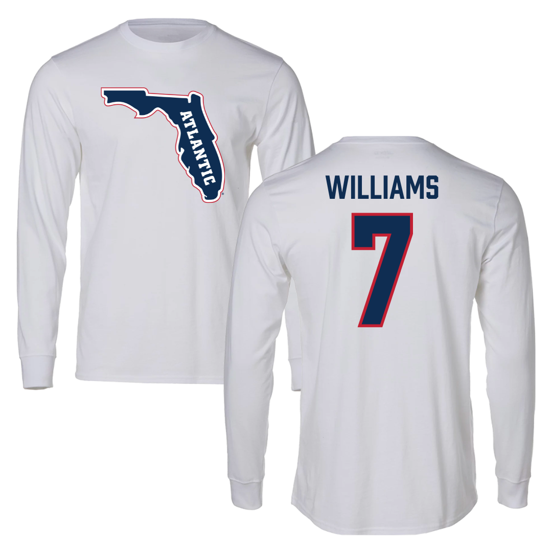 Florida Atlantic University Baseball White Long Sleeve - #7 CJ Williams