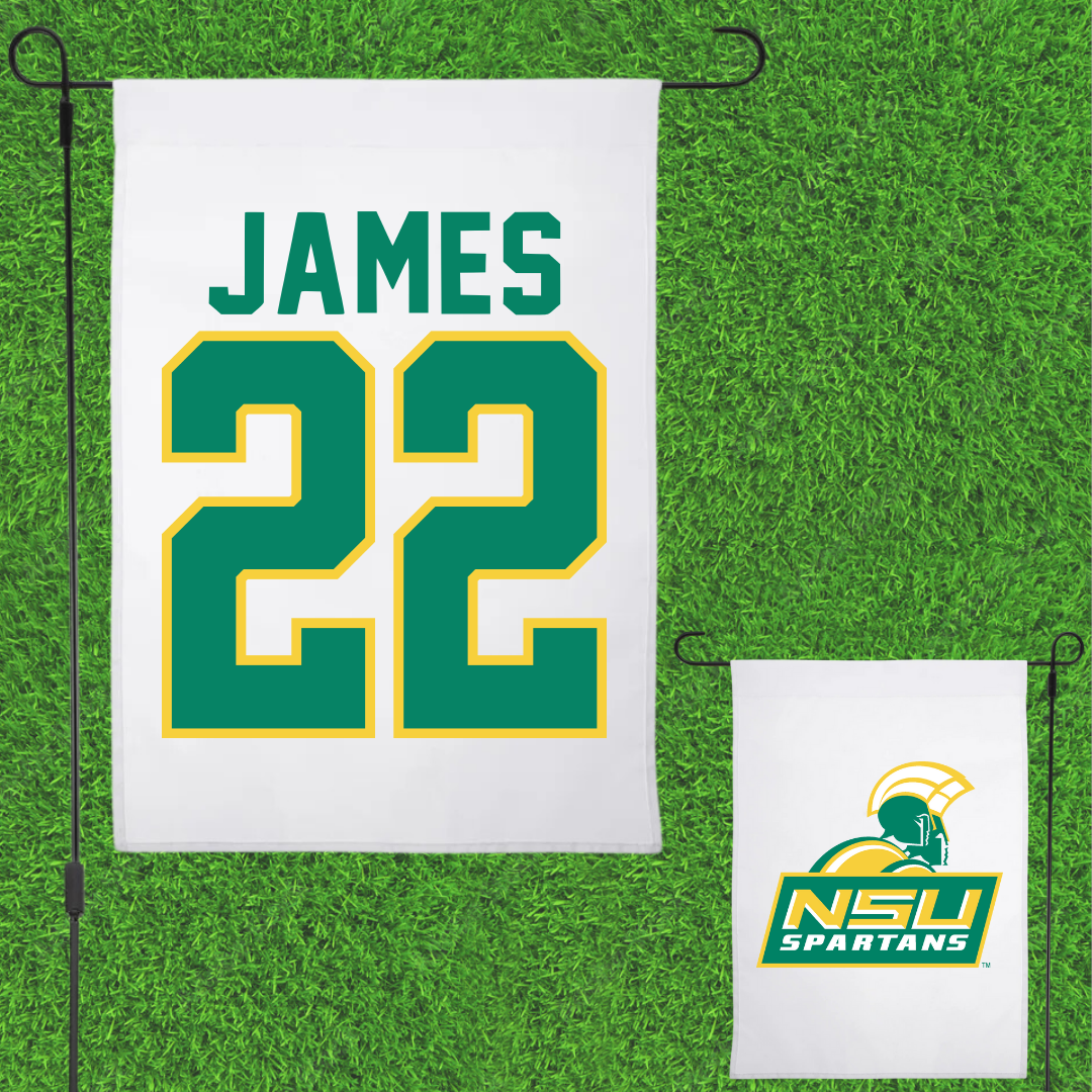 Norfolk State University Football White Garden Flag - #22 Andrew James