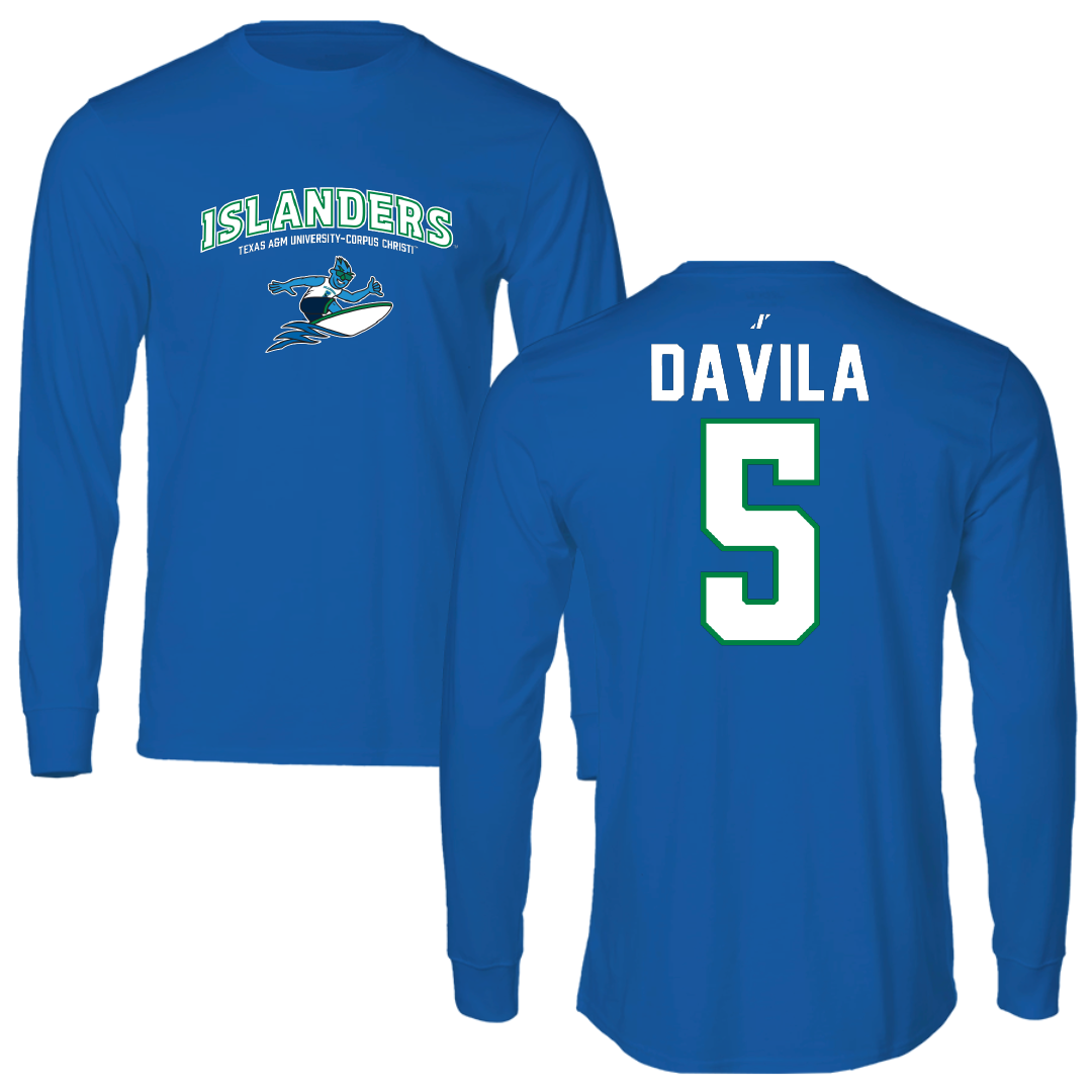 Texas A&M University-Corpus Christi Softball Blue General Performance Long Sleeve - #5 Crystal Davila