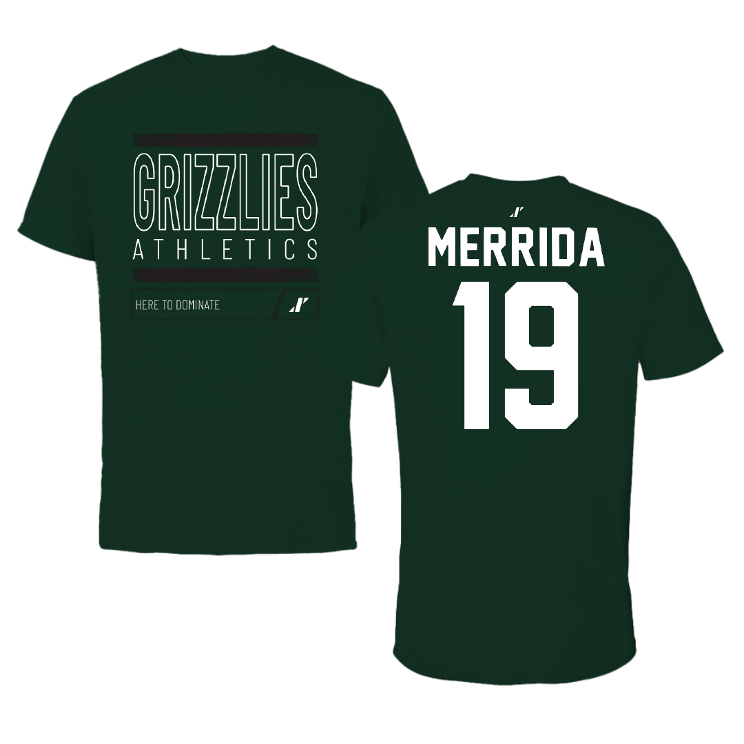 Adams State University Football Forest Green Dominate Performance Tee - #19 Ahmare Merrida