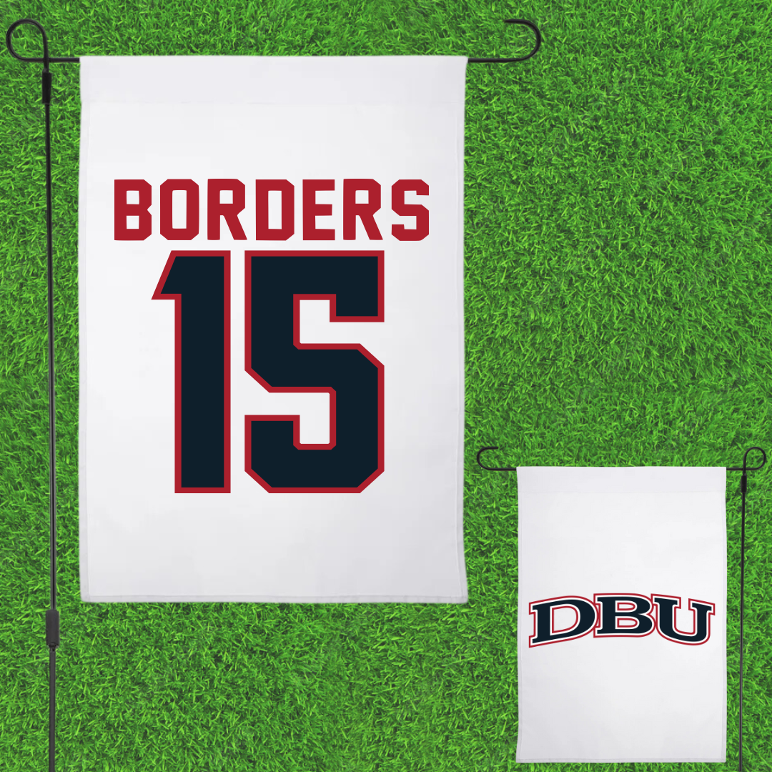 Dallas Baptist University Soccer White Garden Flag - #15 Elise Borders