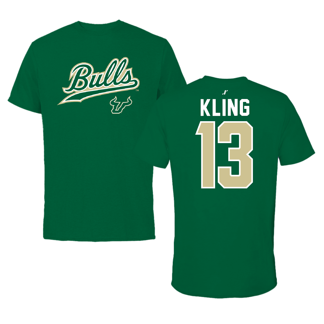 University of South Florida Baseball Green General Performance Tee - #13 Corey Kling