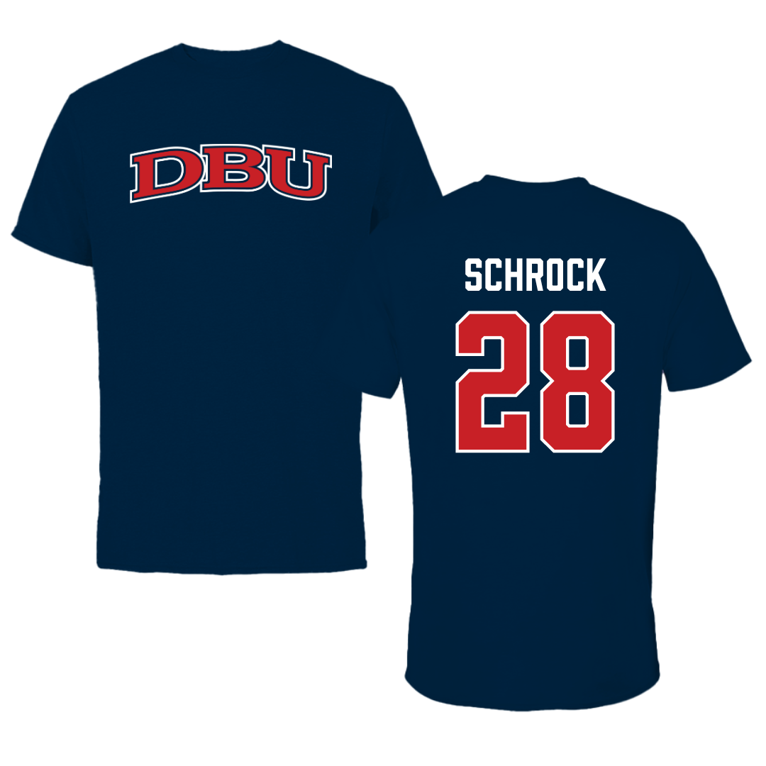 Dallas Baptist University Soccer Navy DBU Tee - #28 Sophia Schrock