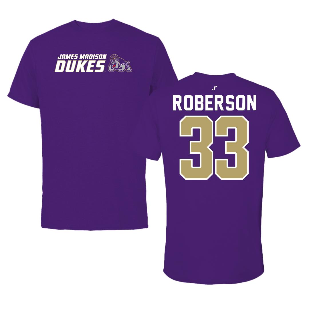 James Madison University Basketball Purple General Tee - #33 Jerrell Roberson