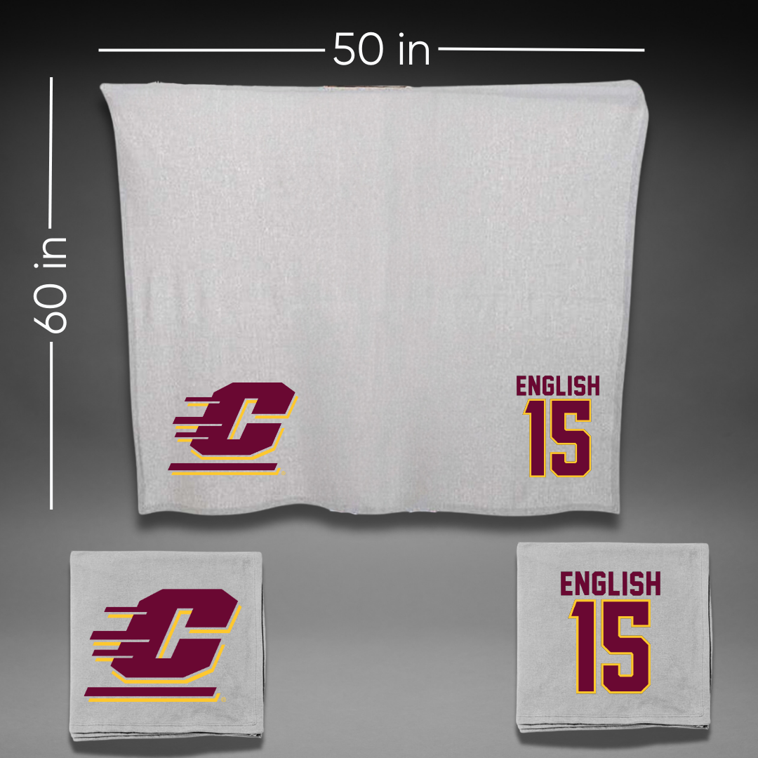 Central Michigan University Lacrosse Gray Blanket - #15 Margaret English