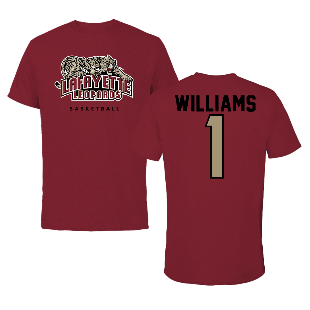 Lafayette College Basketball Cardinal Tee - #1 Caleb Williams