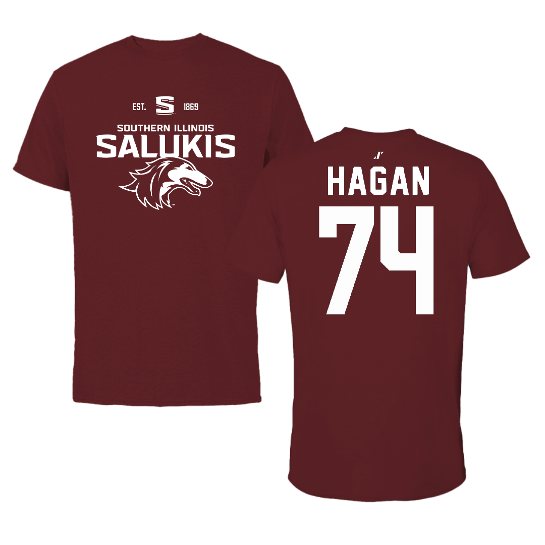 Southern Illinois University at Carbondale Football Maroon General Performance Tee - #74 Harris Hagan