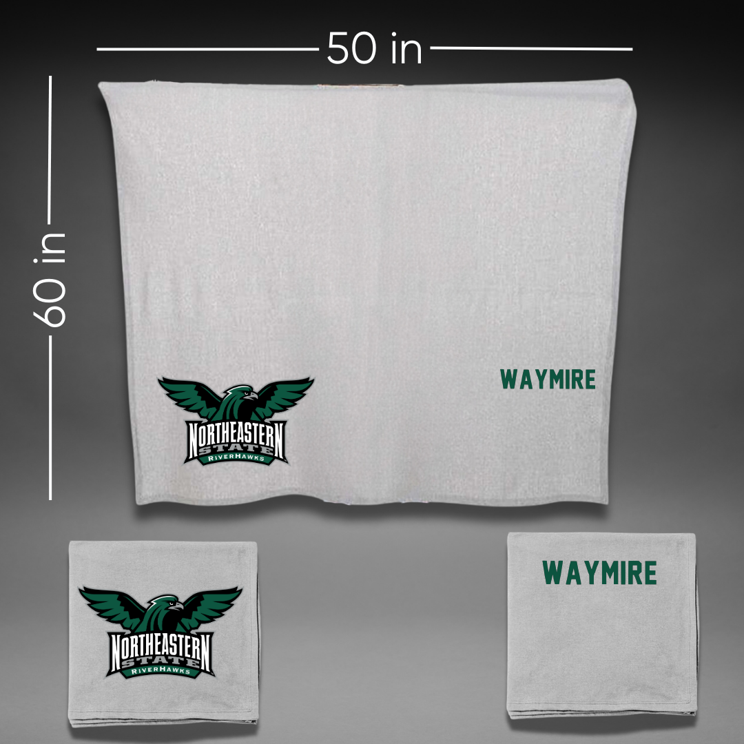 Northeastern State University Golf Gray Blanket - Cole Waymire