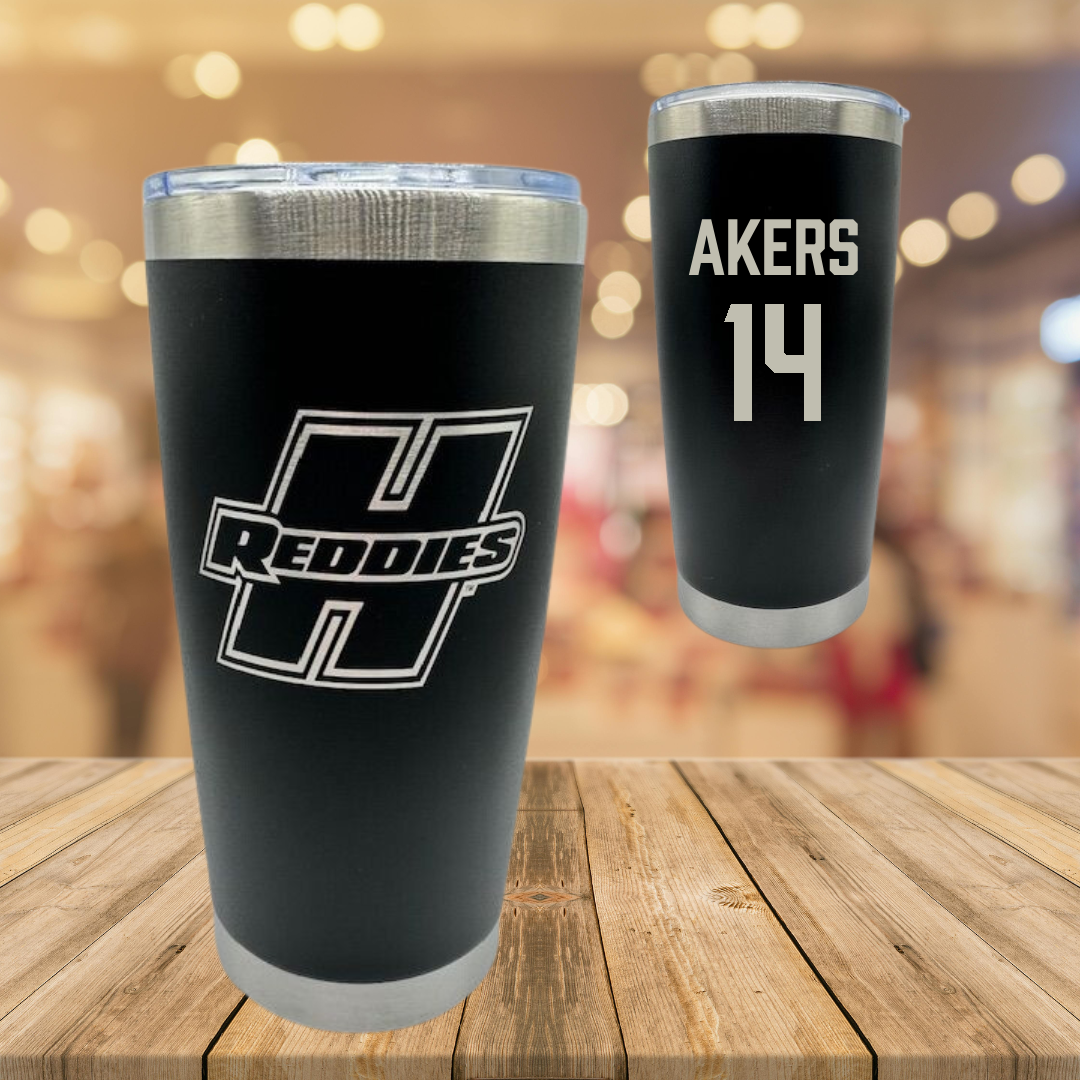 Henderson State University Softball Black Stainless Steel Tumbler - #14 Hilary Akers