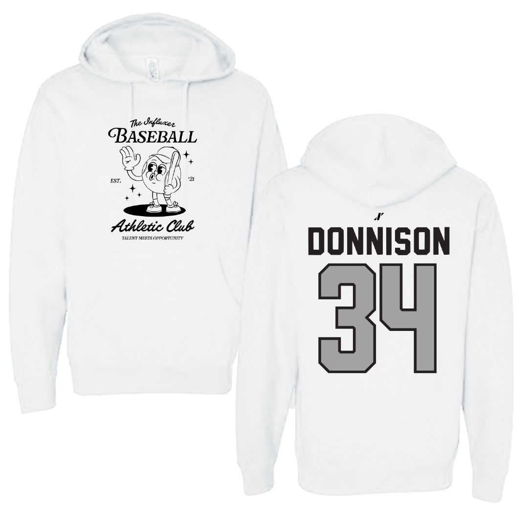 Baseball White Influxer Athletic Club Hoodie - #34 Matthew Donnison