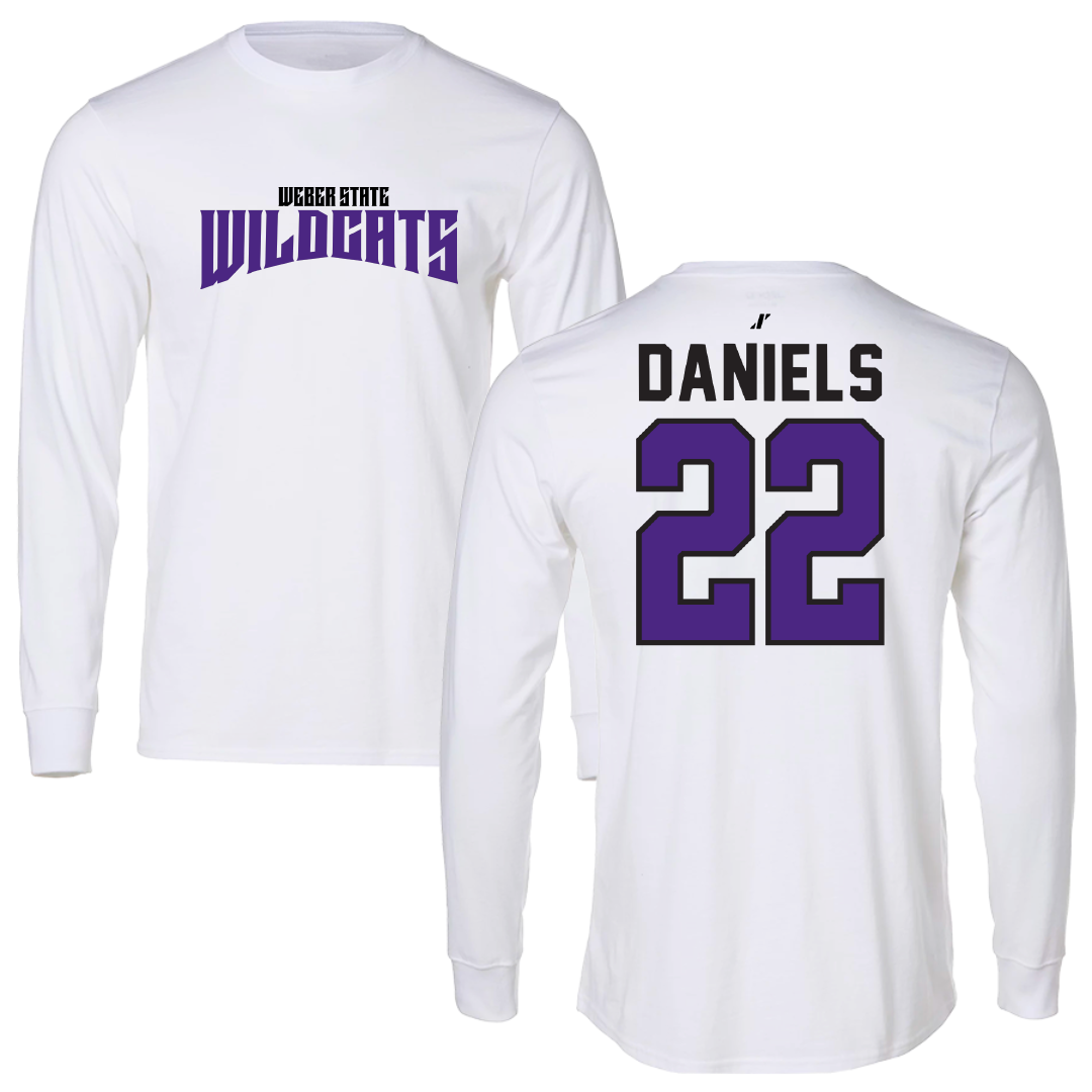 Weber State University Football White Classic Performance Long Sleeve - #22 Ishaan Daniels