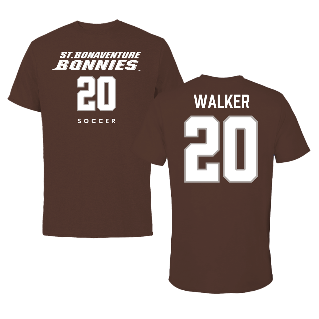 St. Bonaventure University Soccer Brown Tee - #20 Hannah Walker