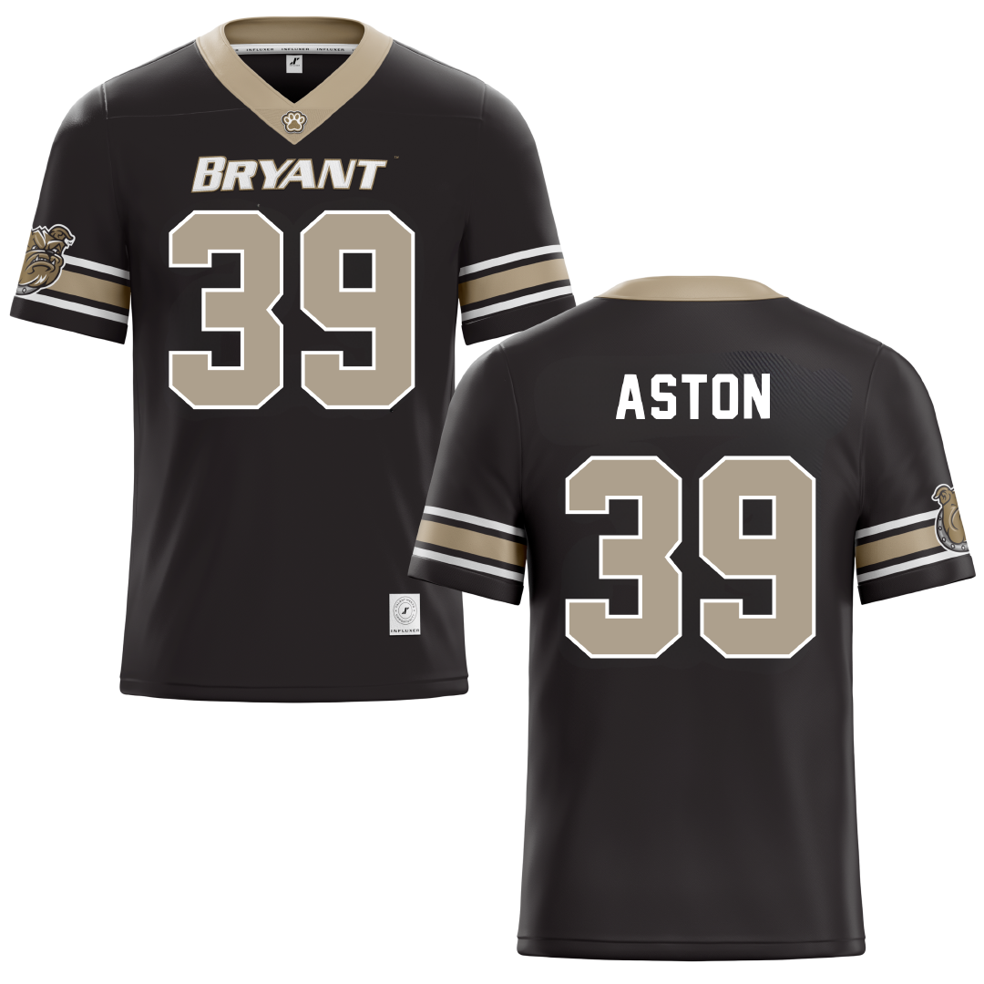 Bryant University Black Football Jersey - #39 Chase Aston