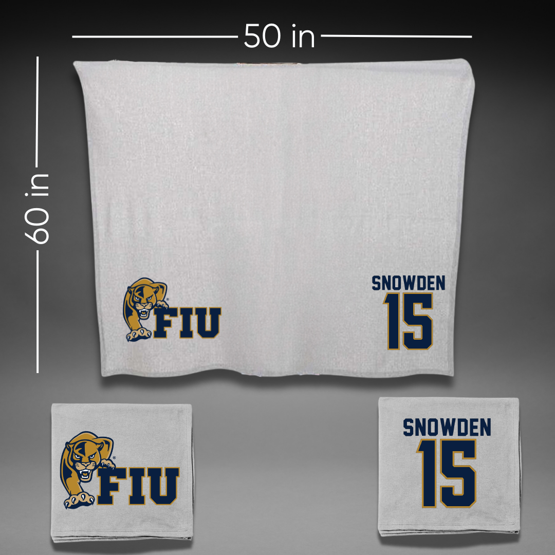 Florida International University Football Gray Blanket - #15 TJ Snowden