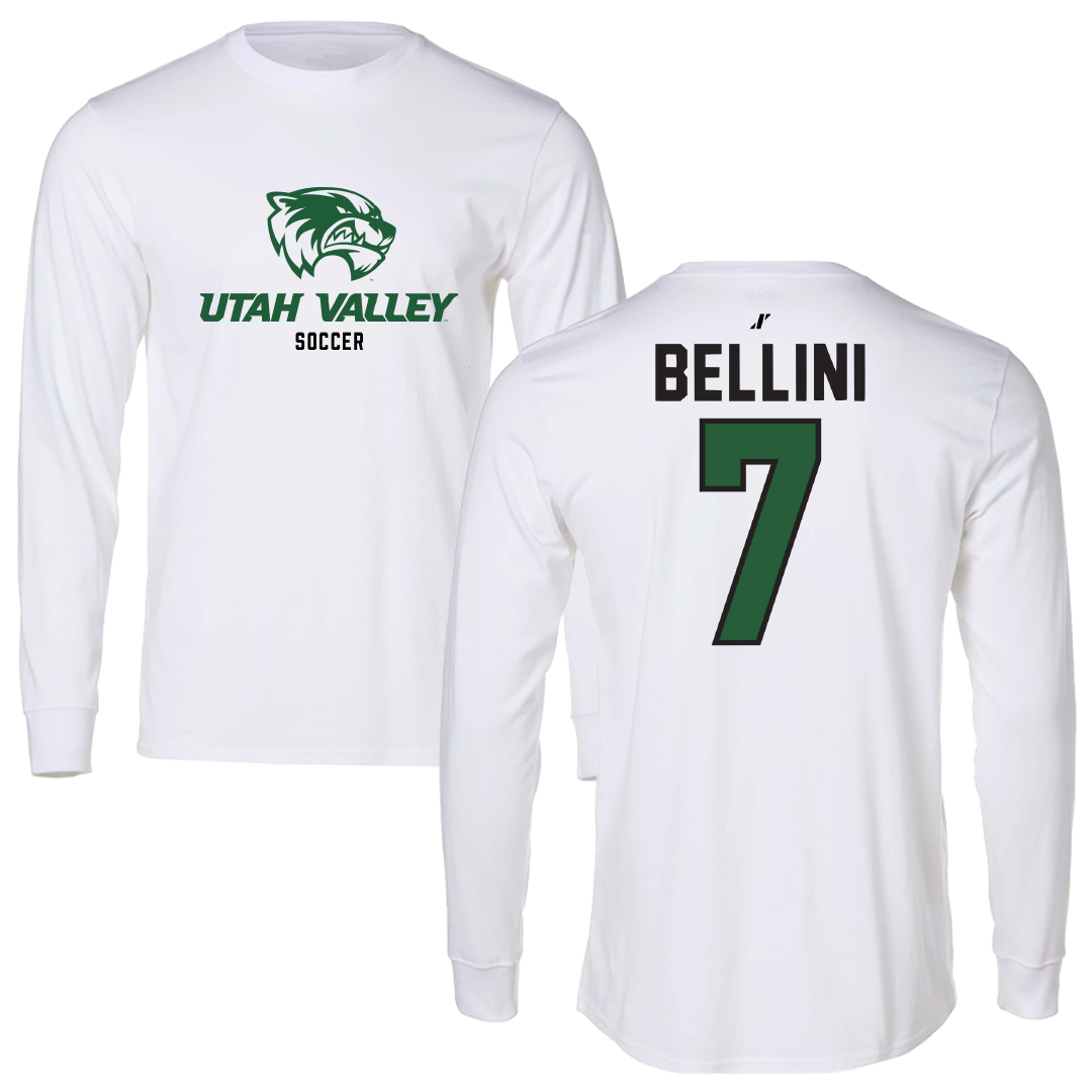 Utah Valley University Soccer White Classic Long Sleeve - #7 Kendi Bellini