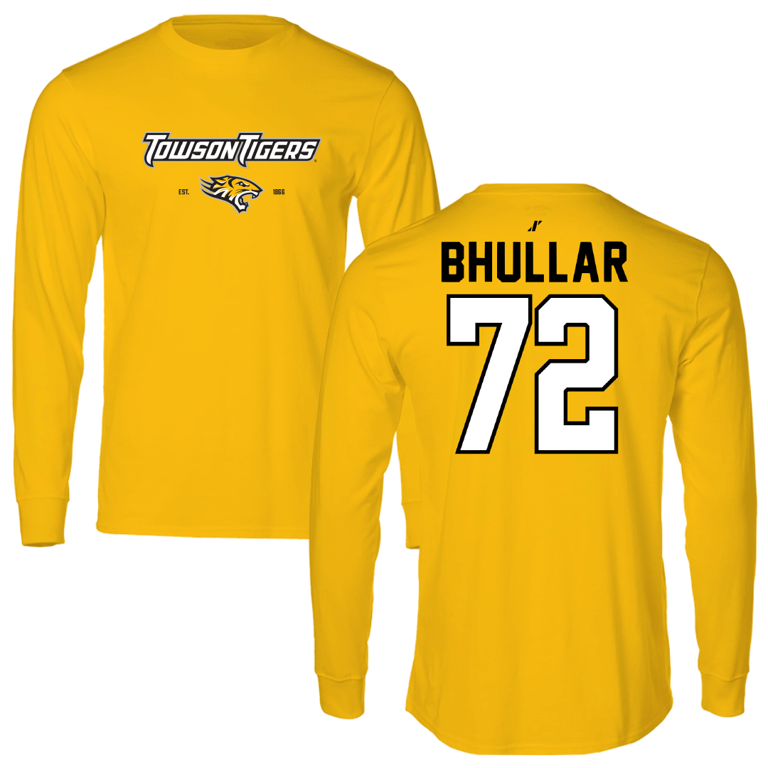 Towson University Football Gold General Long Sleeve - #72 Sahil Bhullar