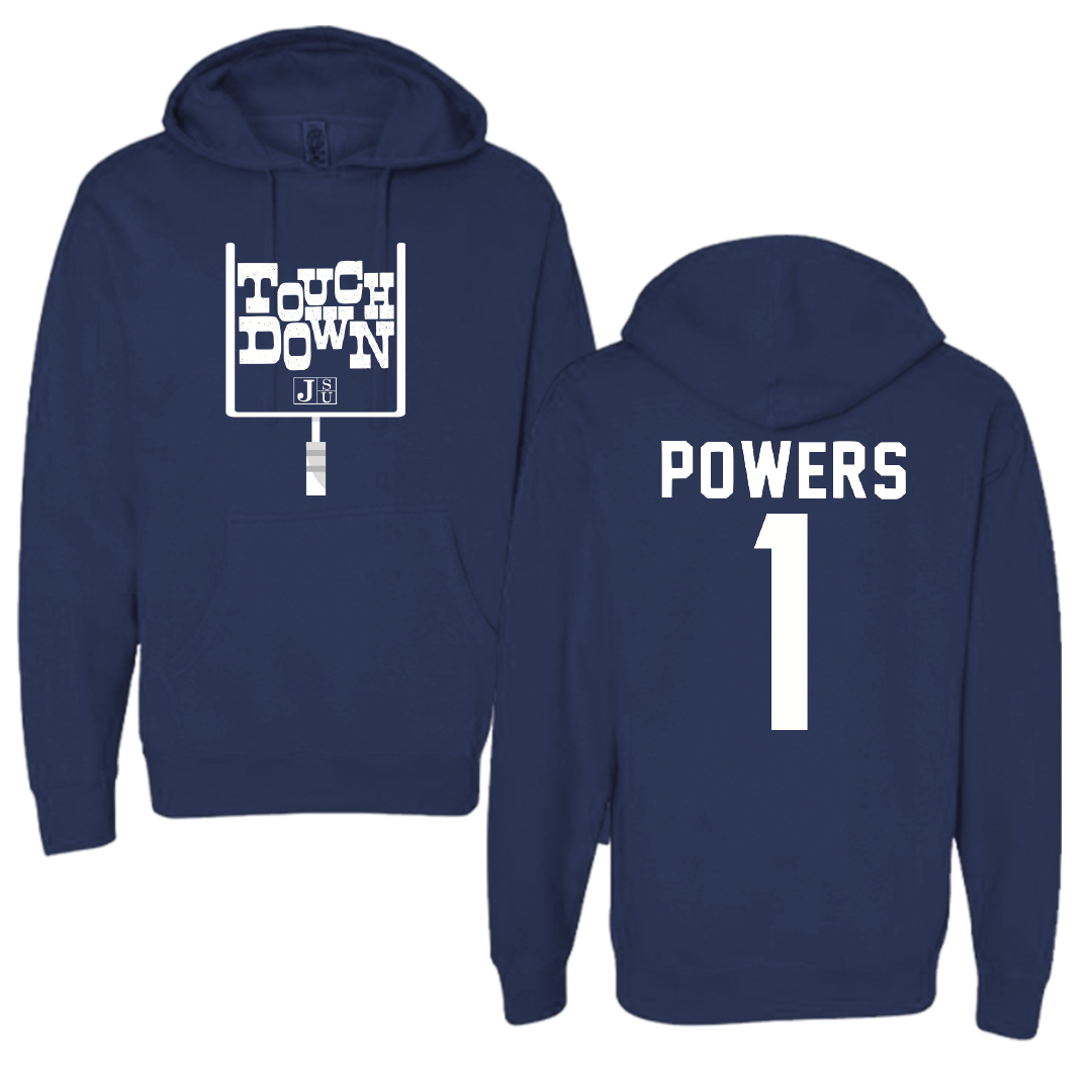 Jackson State University Football Navy Touchdown Hoodie - #1 Rico Powers