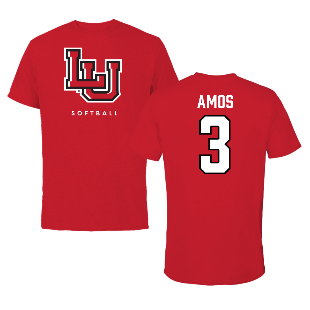 Lamar University Softball Red Performance Tee - #3 Kalie Amos