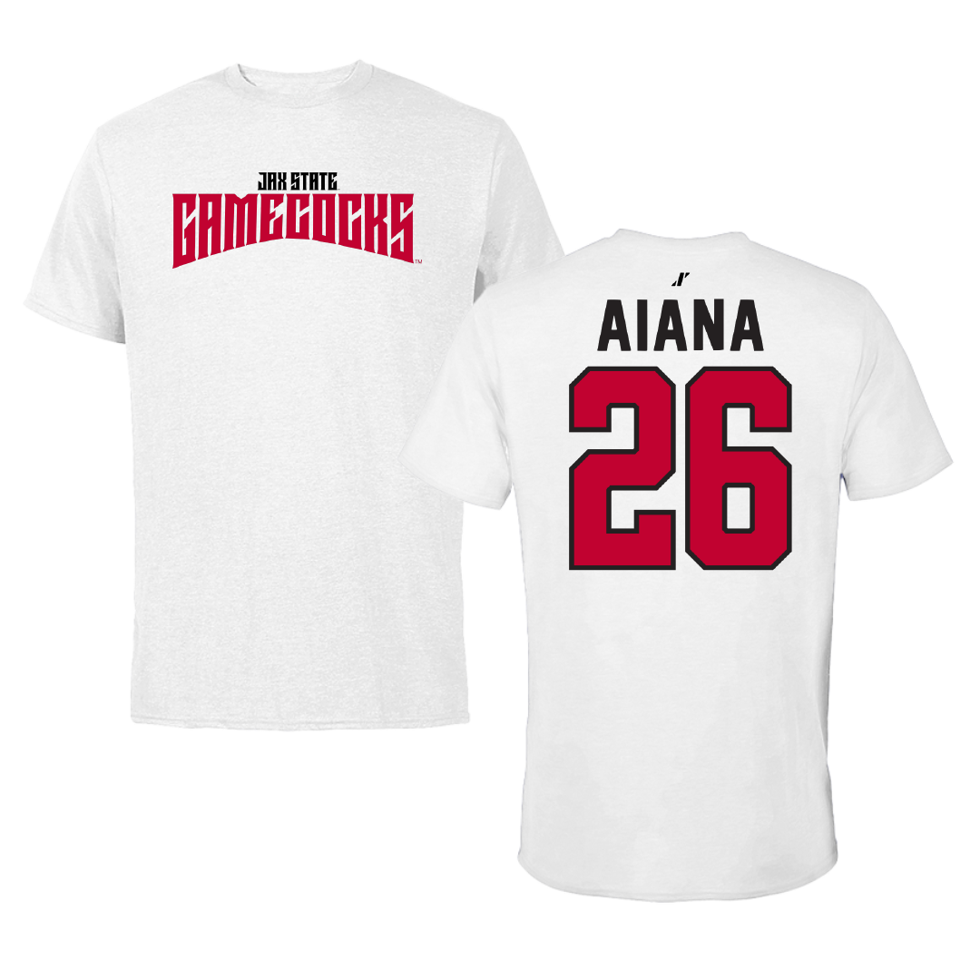 Jacksonville State University Volleyball White Classics Tee - #26 Hana Aiana