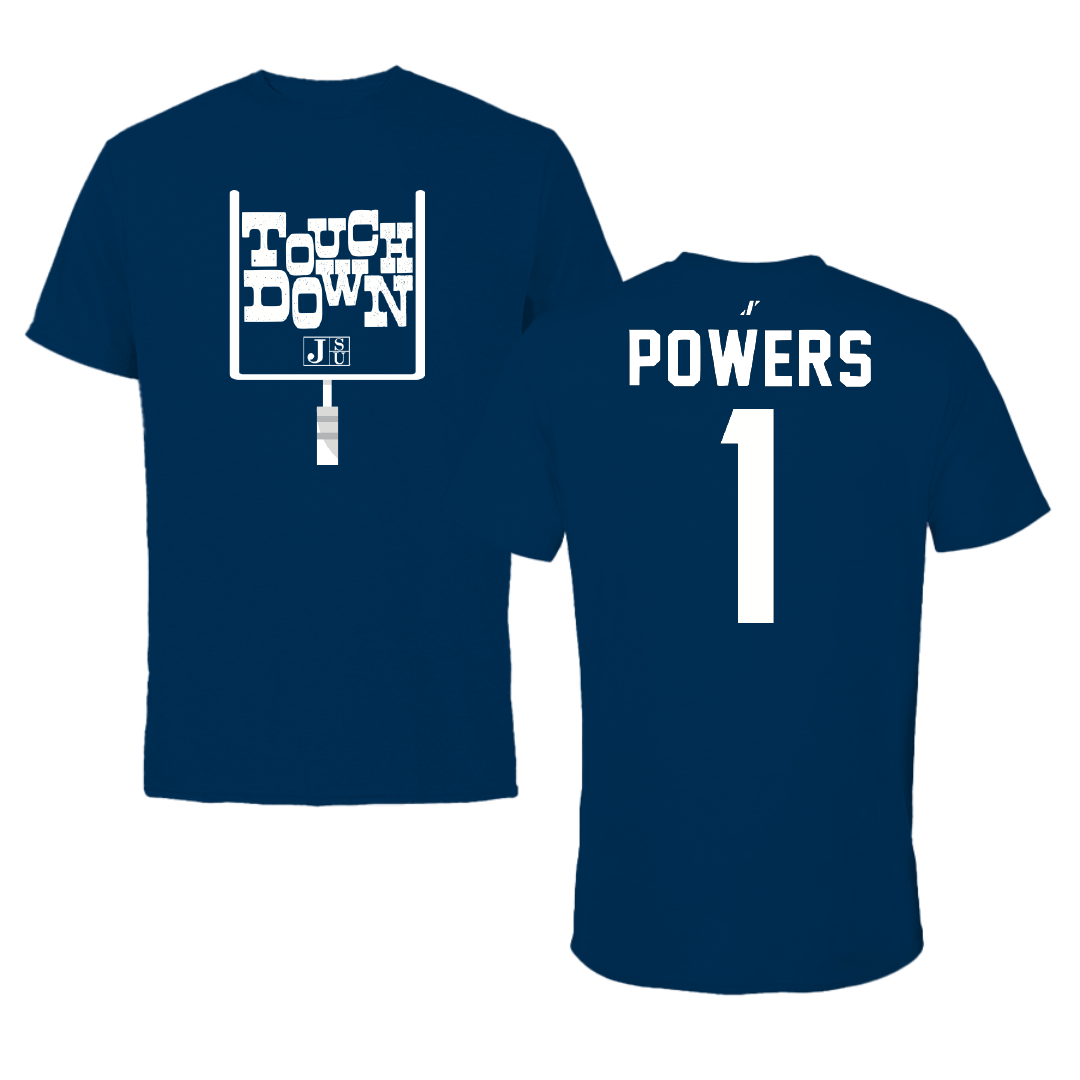 Jackson State University Football Navy Touchdown Performance Tee - #1 Rico Powers