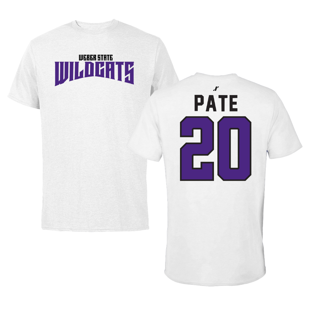 Weber State University Football White Classic Performance Tee - #20 Montae Pate