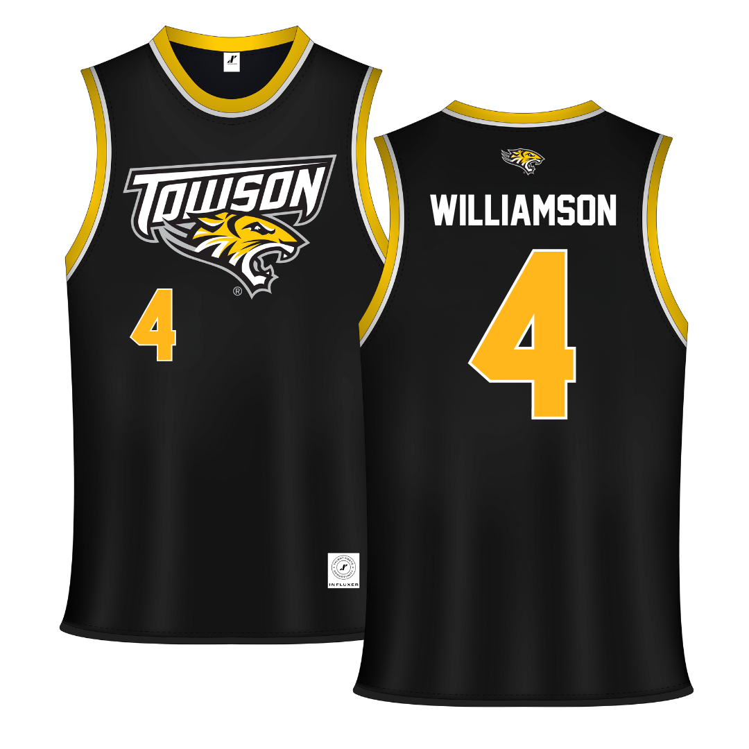 Towson University Black Basketball Jersey - #4 Dylan Williamson