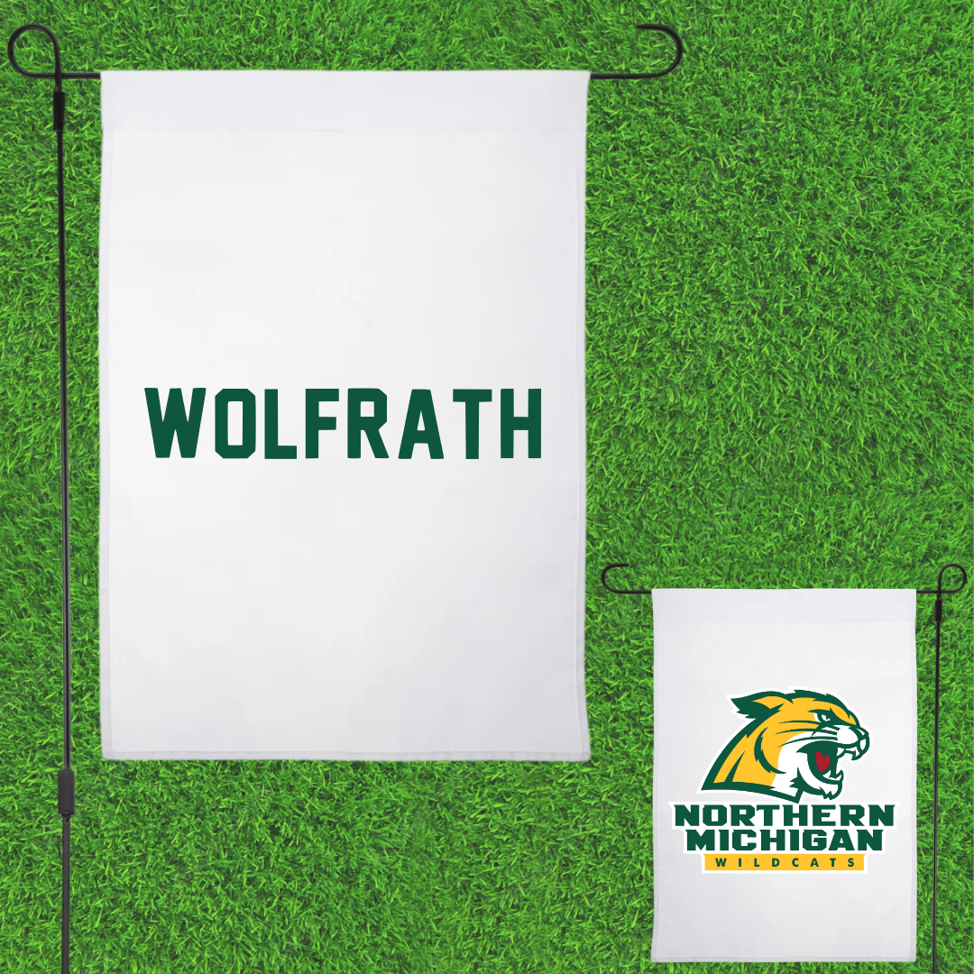 Northern Michigan University TF and XC White Garden Flag - Ellyse Wolfrath
