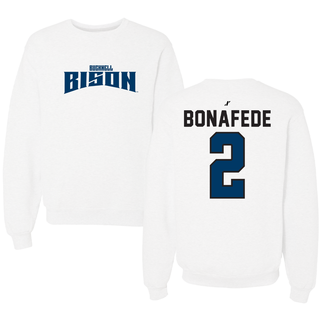 Bucknell University Lacrosse White Classic Crewneck - #2 Benjamin Bonafede