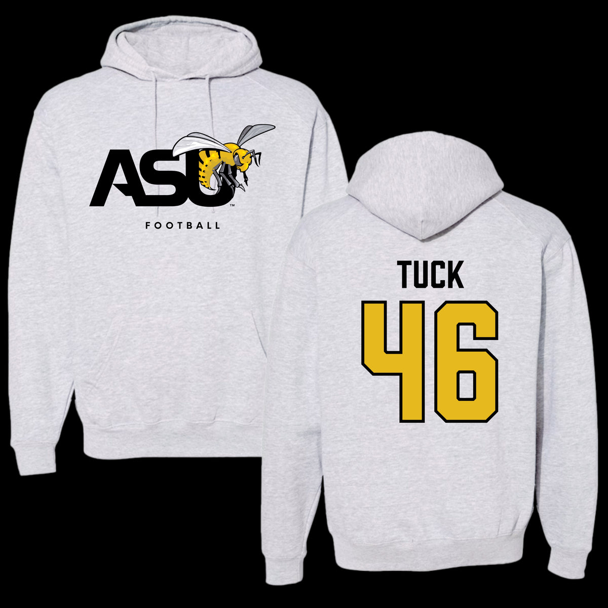 Alabama State University Football Gray Hoodie - #46 Harrison Tuck