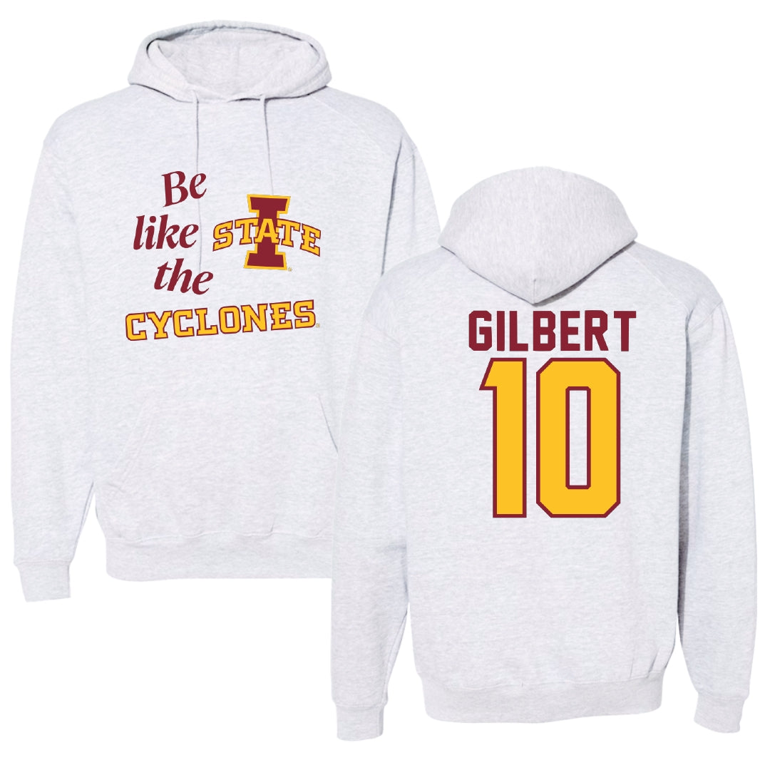 Iowa State University Basketball Light Gray Be Like Us Hoodie - #10 Keshon Gilbert