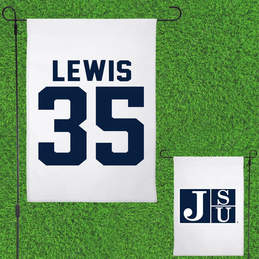 Jackson State University Baseball White Garden Flag - #35 CJ Lewis