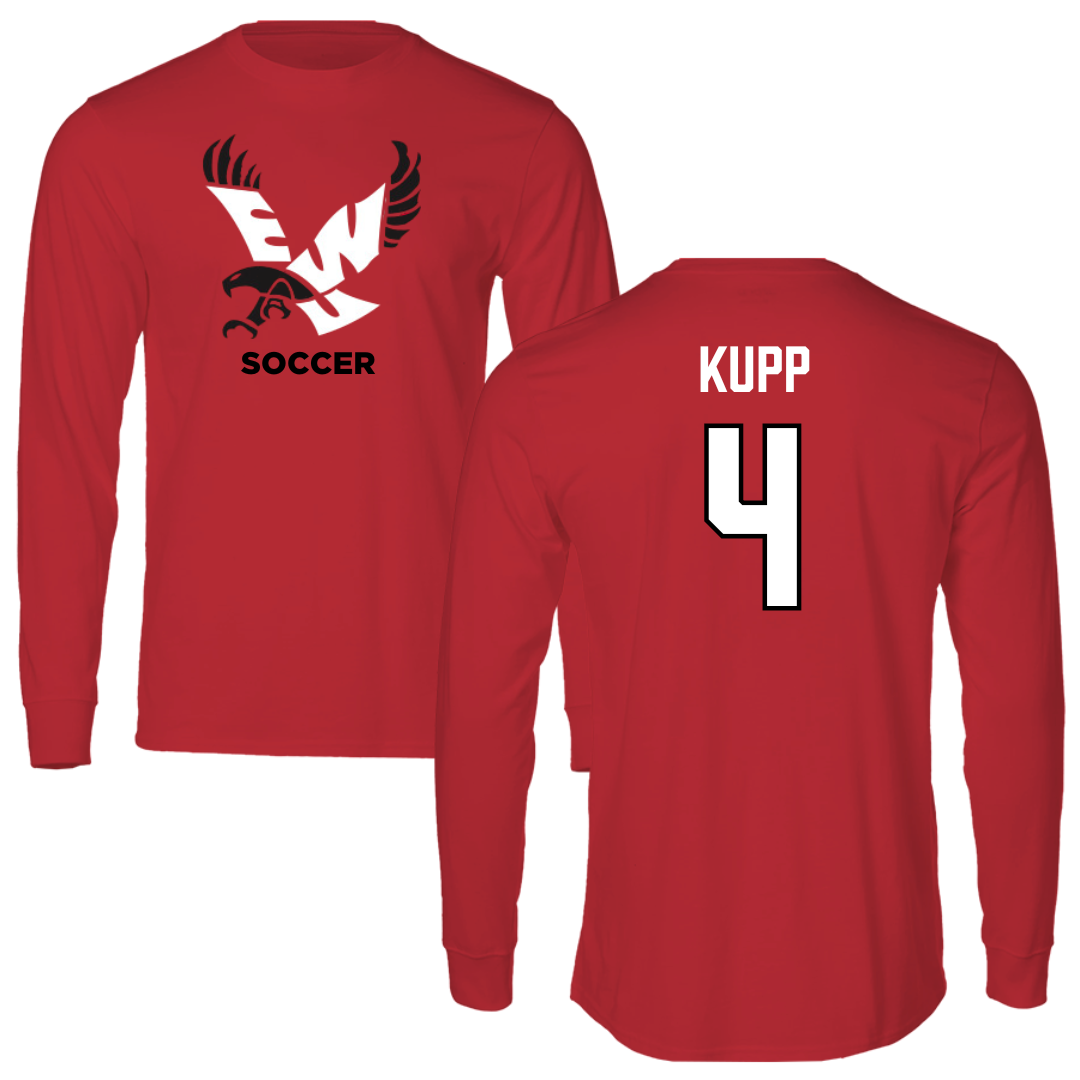 Eastern Washington University Soccer Red EWU Long Sleeve - #4 Katrina Kupp