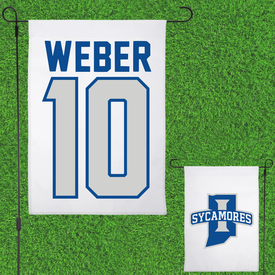 Indiana State University Volleyball White Garden Flag - #10 Emily Weber