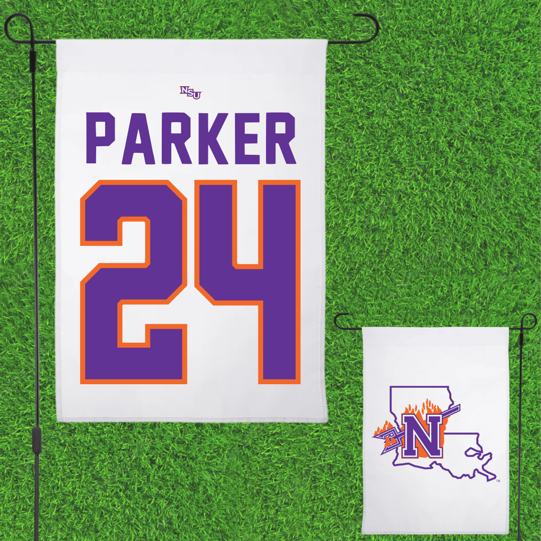 Northwestern State University Softball White Garden Flag - #24 Haley Parker
