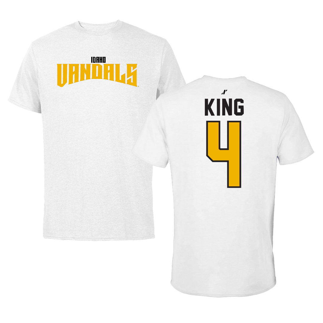 University of Idaho Football White Classic Performance Tee - #4 Isiah King