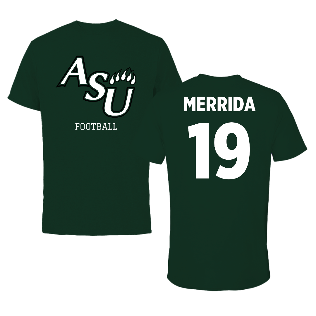 Adams State University Football Forest Green Tee - #19 Ahmare Merrida