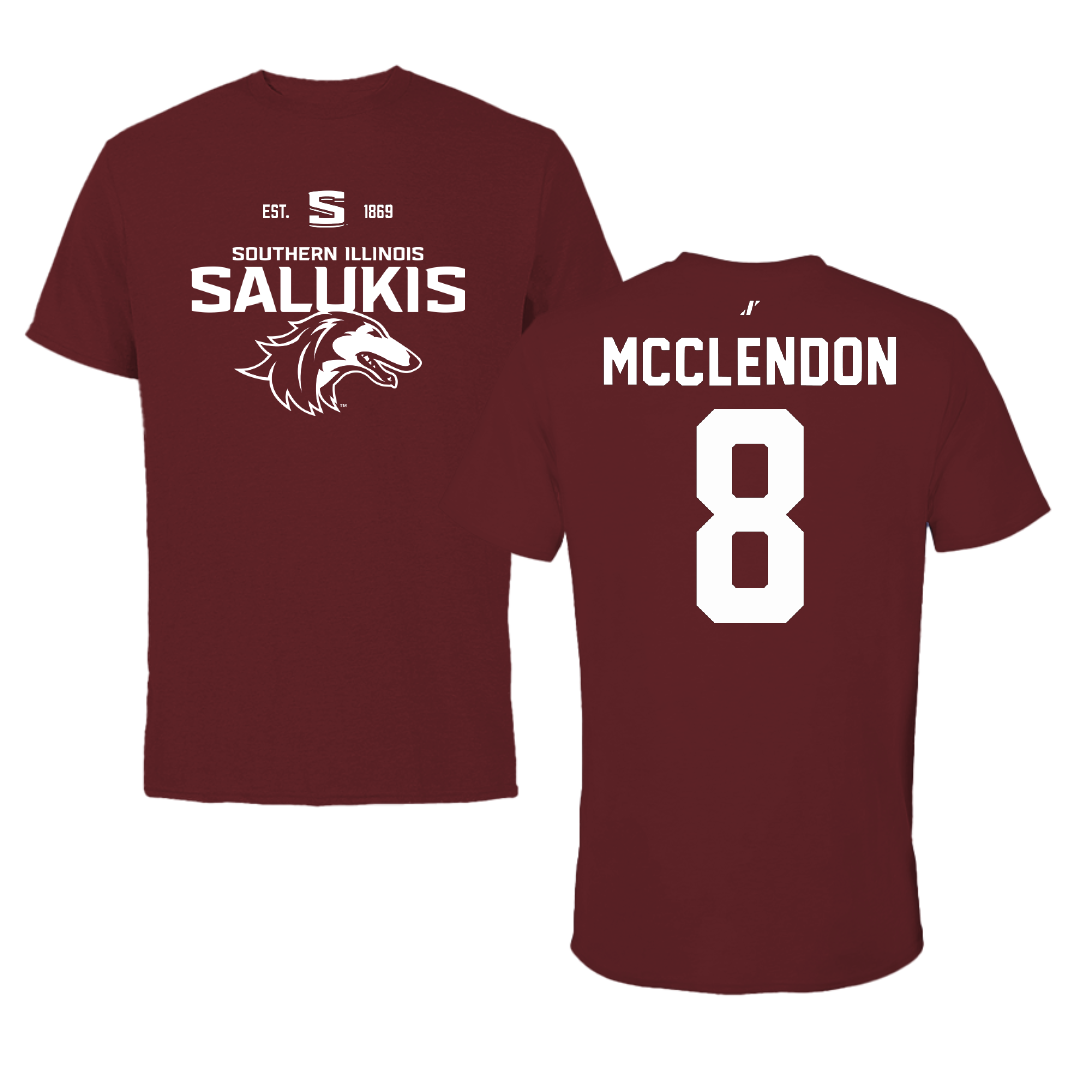 Southern Illinois University at Carbondale Football Maroon General Tee - #8 Jeremiah McClendon