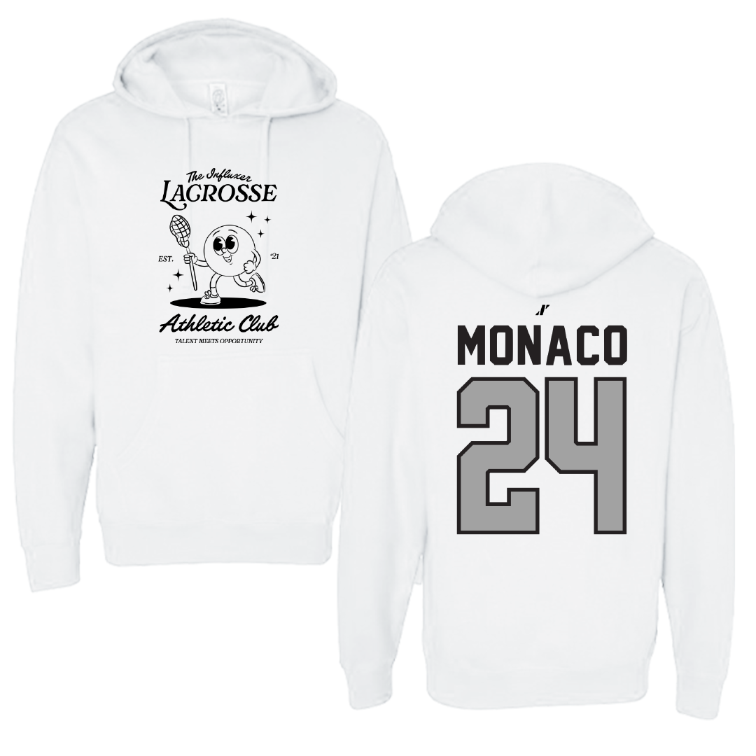 Lacrosse White Influxer Athletic Club Hoodie - #24 AJ Monaco