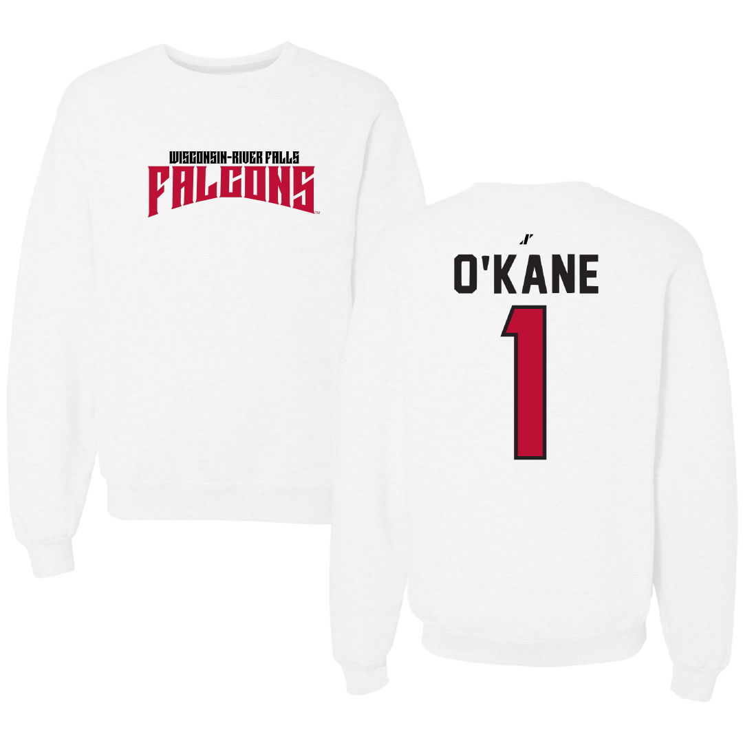 University of Wisconsin-River Falls Ice Hockey White Classic Crewneck - #1 Jordan O'Kane