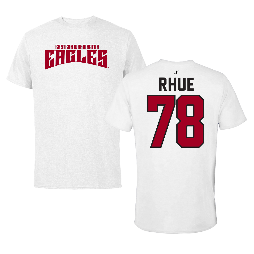 Eastern Washington University Football White Classic Tee - #78 Gabe Rhue