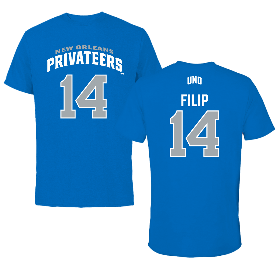 University of New Orleans Volleyball Blue Jersey Tee - #14 Ola Filip