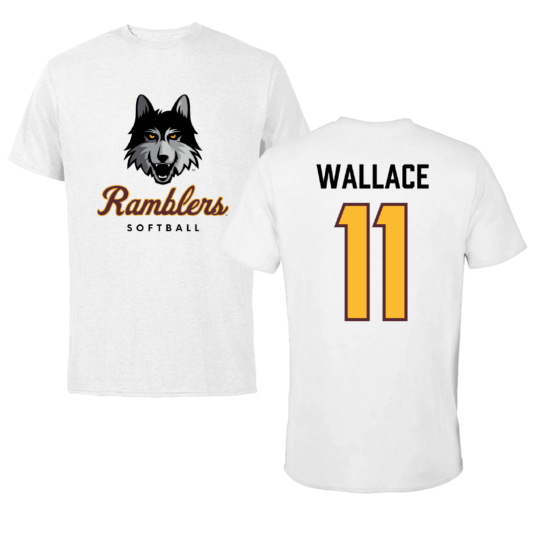 Loyola University-Chicago Softball White Ramblers Performance Tee - #11 Haley Wallace