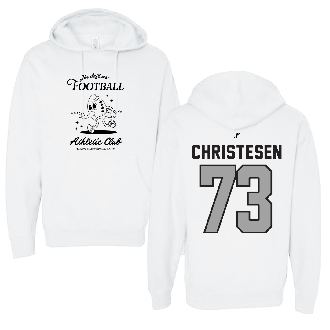 Football White Influxer Athletic Club Hoodie - #73 Charlie Christesen