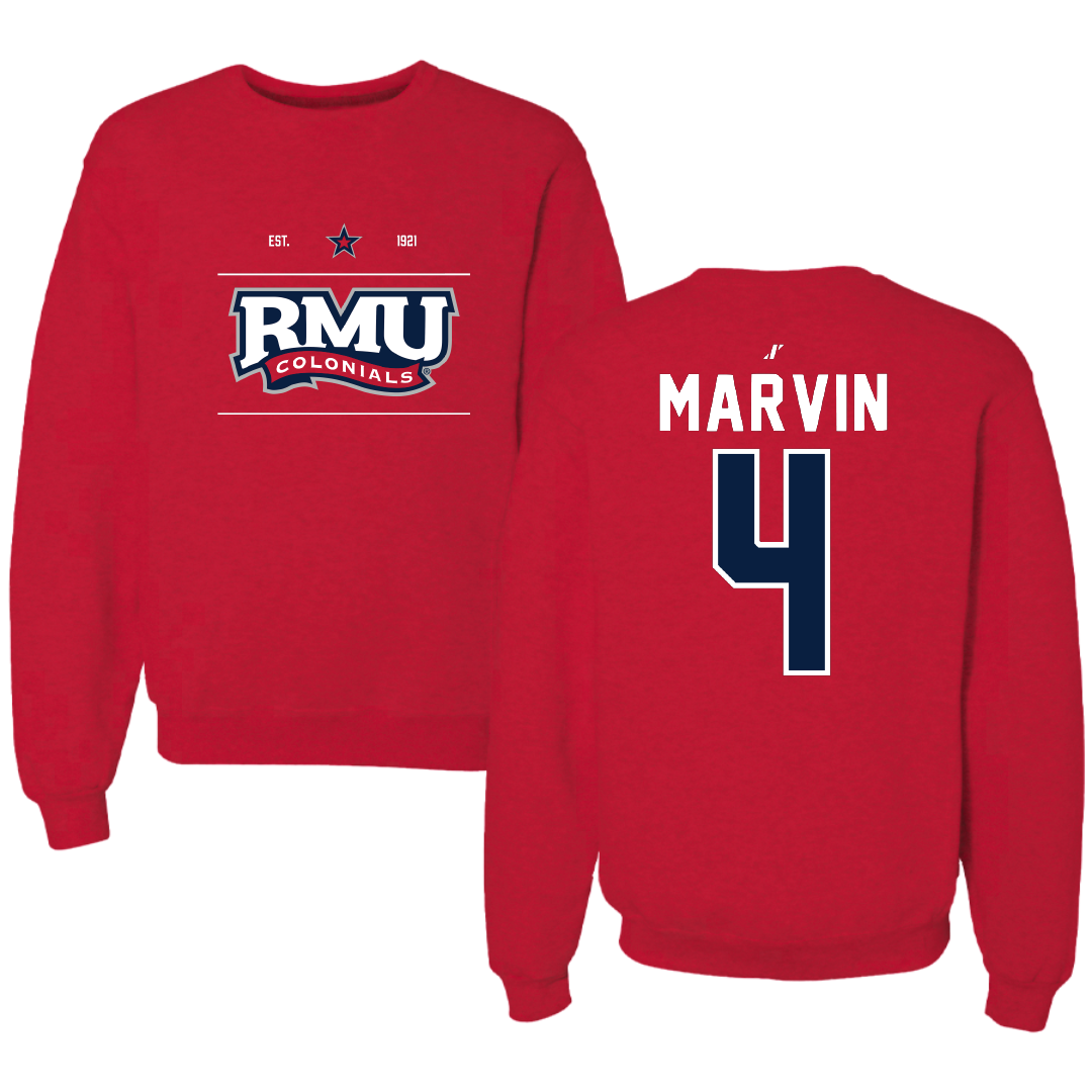 Robert Morris University Soccer Red General Crewneck - #4 Jillian Marvin