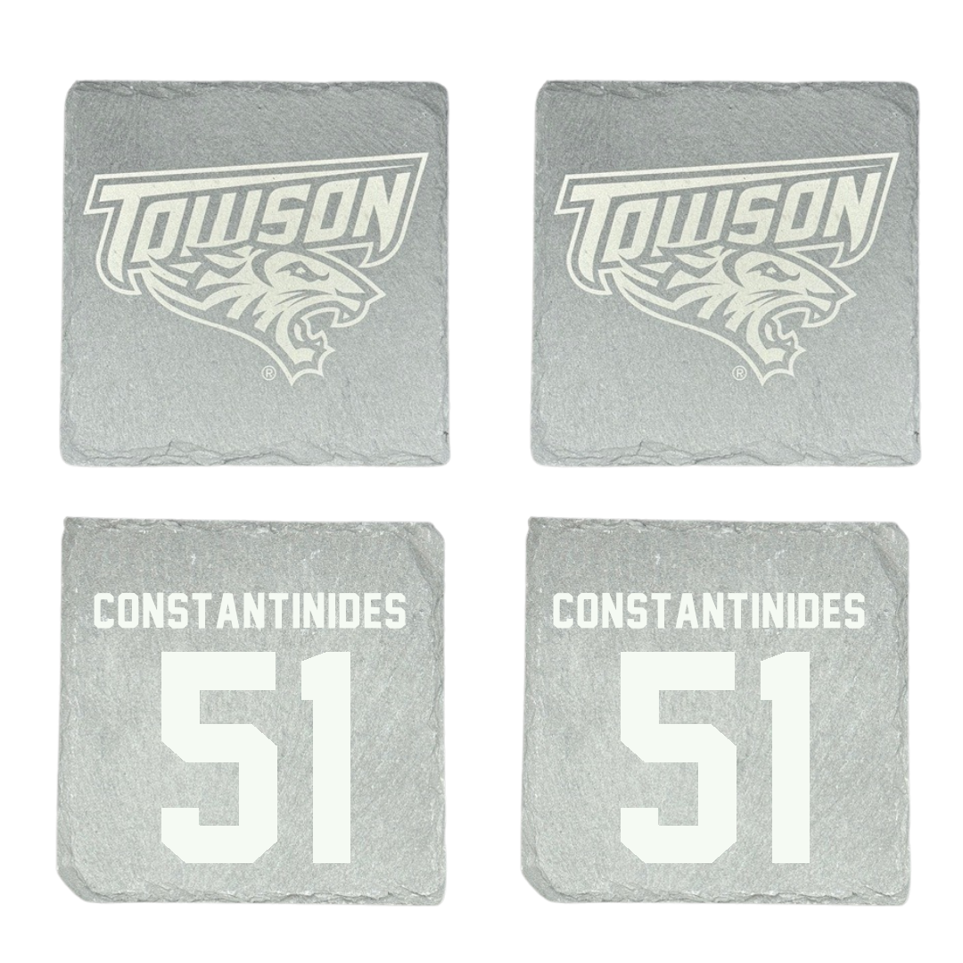 Towson University Lacrosse Stone Coaster (4 Pack)  - #51 Matt Constantinides