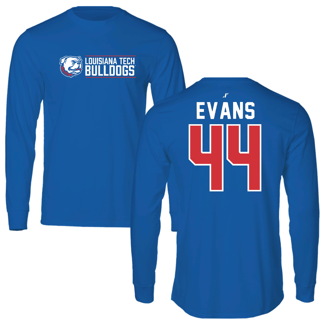 Louisiana Tech University Baseball Blue General Long Sleeve - #44 John Evans