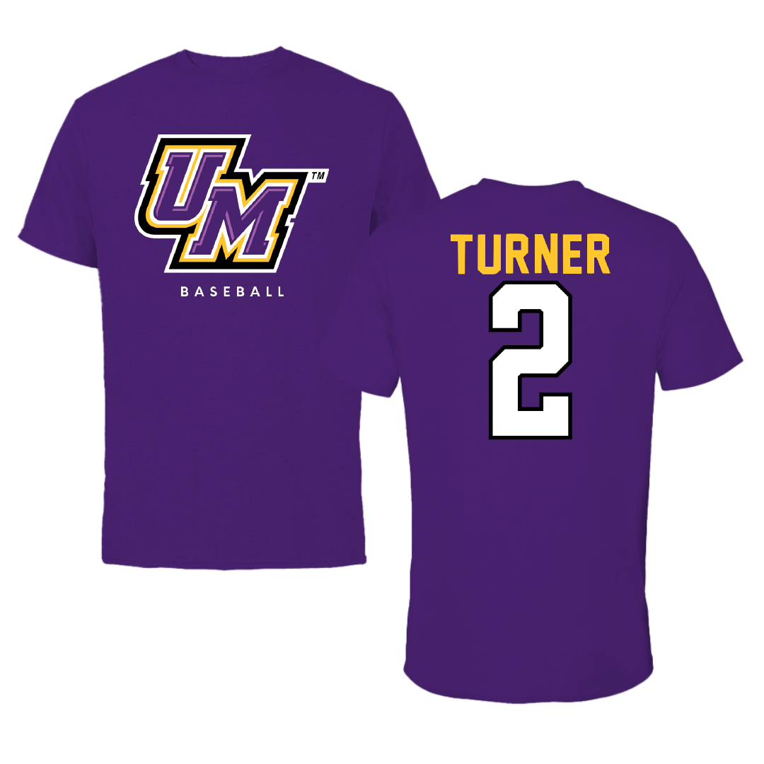 University of Montevallo Baseball Royal Purple Performance Tee - #2 McGwire Turner