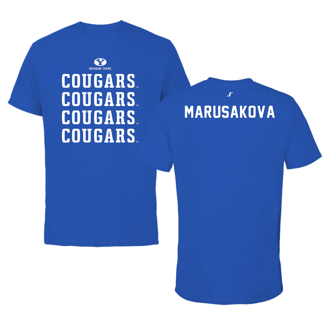 Brigham Young University Swimming & Diving Blue General Performance Tee - Emma Marusakova